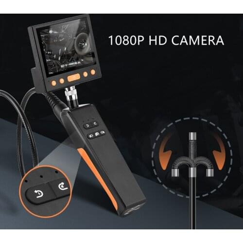8.5mm Handheld Industrial Endoscope Camera 2.5cm Turn Length Photo Taking Video Recording Steerable Borescope for Car Repair