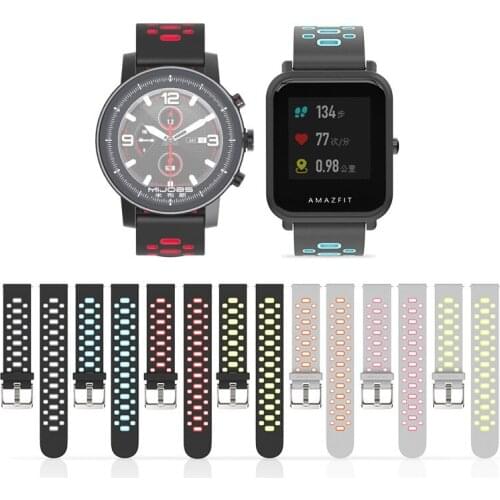 Silicone Strap Bracelet For Huami Amazfit Bip Strap Watch Band 20mm For Xiaomi mijia quartz Garmin Forerunner 645 Vivoactive 3