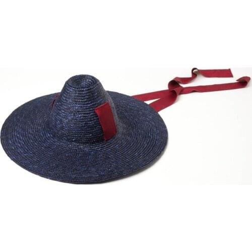 2021 new cone-shaped high-top belt strap hand-woven big-brimmed straw hat outdoor sunscreen beach straw hat