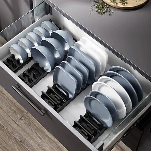 Dish Plate Drying Rack Plate Drainer Stand Drawer-type Cabinet Divider Storage Dish Rack Built-in Dish Rack Drain Rack Hot Sale