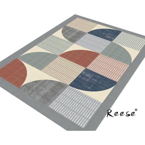 Vintage Geometric Area Rug Printed Carpets Living Room Bedroom Bathroom Decor Customizable Washable Unfading Anti Slip Lint Free