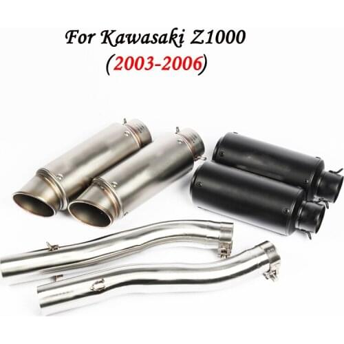 Slip On For Kawasaki Z1000 03-06 Motorcycle Exhaust Pipe Z1000SX Left Right Side Mid Elbow Stainless Steel Tail Escape Tips