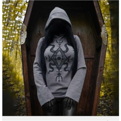 Women’s Rib Knit Hoodies Casual Long Sleeve Graphic Print Slim Fit Hooded Top Pullovers Harajuku Sweatshirts Unisex