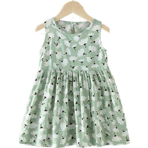 ZWY983 Summer Baby Girl Character Print Striped Baby Girls Dress Kids Animals Casual Dress Dress Toddler Good Quality Clothes