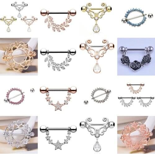 1PC Sexy Women Nipple Bar Rings Nipple Piercing Rings Zircon Women Body Jewelry Gift