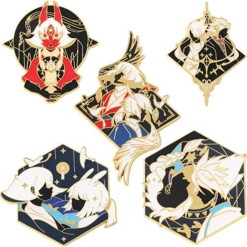 2021 Game Peripheral Sky Children of Light Guangyu Alef Daleth Cosplay Metal Badge Button Brooch for Men Women Pins Collection