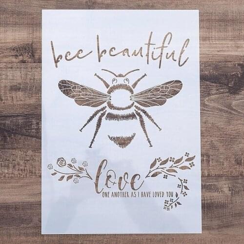 A4 A3 A2 Size DIY Craft Bee Mandala Stencil for Wall Painting Scrapbooking Stamping Stamp Album DecorEmbossing Paper Card