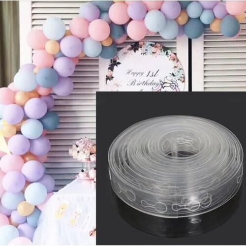 Balloons Accessories 5M/2M Balloon Chain PVC Rubber Chain Arch Balloons Stickers Tassel Ribbon Birthday Wedding Party Decoration