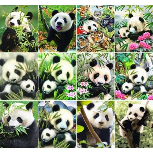 AZQSD Adult DIY Painting By Numbers Panda Picture For Living Room Home Decoration Coloring By Numbers Animal Handpainted Gift
