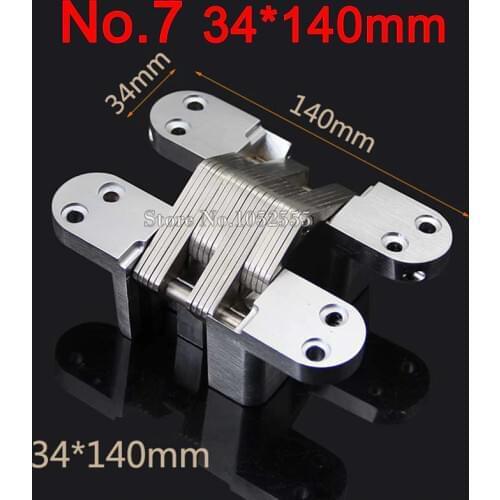 Free Shipping 50PCS Heavy Duty Hidden Cross Hinges Invisible Concealed Folding Door Hinges with Screws Loading 60KG/PCS