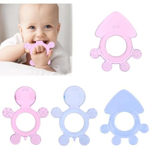 Safety Cute Baby Teether Toys Kids Food Grade Silicone Teether Baby Soother Teething Chewable Pacifier Toys Baby Health Care