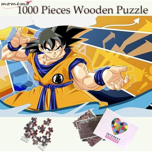 MOMEMO Son Goku Wooden Puzzles 1000 Pieces Kakarotto Anime Goku Jigsaw Puzzle Adults Puzzle 1000 Pieces Childen Wooden Toys