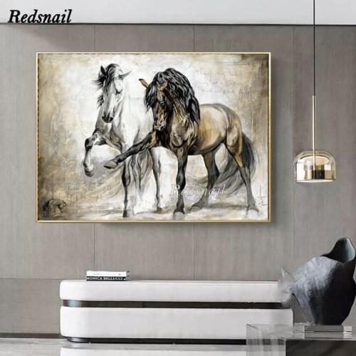 DIY Diamond painting Vintage Horse 5D Full Square/Round Drill mosaic Diamonds Embroidery Wall Art Animal EE976
