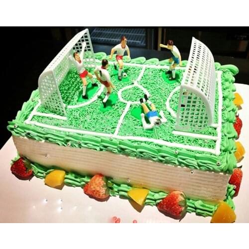Football Game Cake Topper Birthday Cake 8pcs Kids Doll Toy Home Decor Soccer Baking Cupcake Party Supplies For Cake Decoration