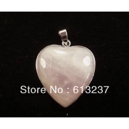 HOT!hot free Shipping new Fashion diy 5pcs Rose jades chalcedony stone heart pendant 35x32mm accessories findings MY4691