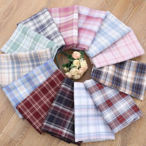 Cotton Fabric Printed Cloth JK Uniform Fabric Yarn-dyed Twill Polyester Plaid Fabric Song-made Skirt Swirl Skirt Small Object