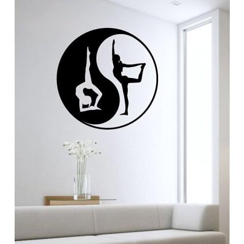 Yin Yang Wall Decal YOGA NAMASTE Vinyl Sticker Wall Art Decor Bedroom Mural interior buddha peace love meditation fitness A698