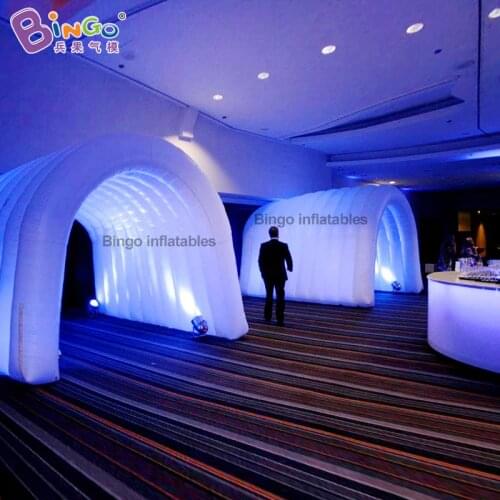 Customized 3x5x3 Meters Inflatable White Tunnel Tent With Lighting - BG-T0196