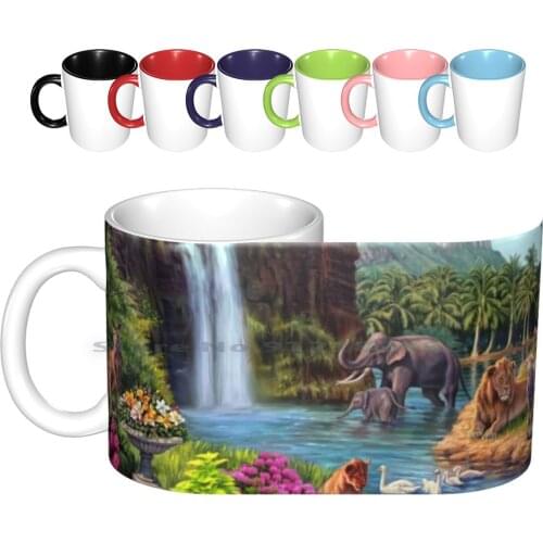 A Paradise Setting Ceramic Mugs Coffee Cups Milk Tea Mug Paradise New World Peace Esalazar Ed Salazar Jw Creative Trending
