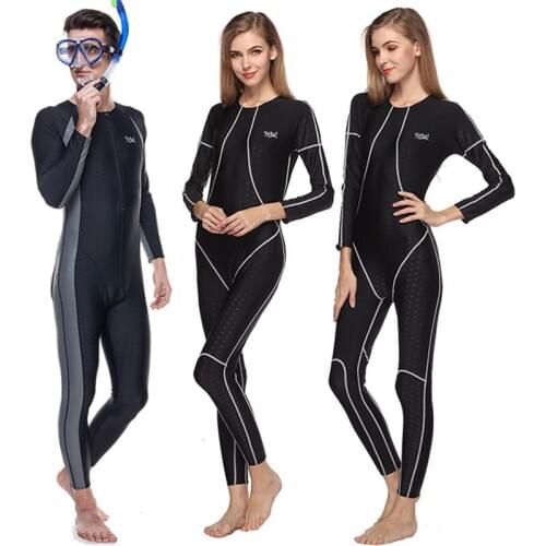 Lovers Conjoined diving suit Long Sleeve Whole Body Shark Peel Speed dry Swimsuit Men Women Defence Jellyfish clothes Snorkeling