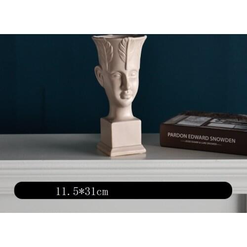 NORDIC STYLE CREATIVE HUMAN FACE FLOWER VASE ABSTRACT ART FIGURE FLORAL ORGAN CERAMIC CRAFTS HOME DECORATION OFFICE R3083
