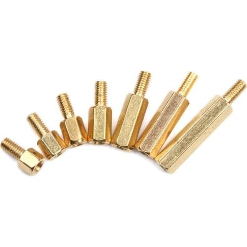 50Pcs/Lot Hex Head Brass Spacing Screws M3*3/4/5/6/8/15/20mm+6mm Threaded Pillar PCB Computer PC Motherboard StandOff Spacer