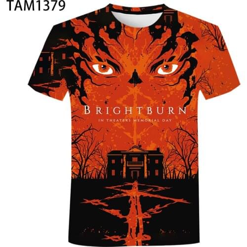 Brightburn2021 Summer Popular Mens and Womens 3D Printing T-shirt Street Fashion Creative Childrens Short Sleeves