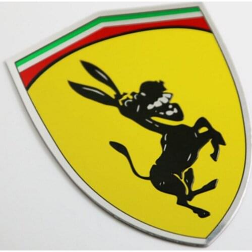 2pcs 3D Metal Donkey Car Window Bumper Body Sticker Badge Emblem Logo Decal Accessories Fit Italy Flag For Ferrari Ford Mustang