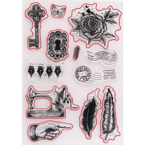 Metal Cutting Dies and Stamps Rose Flower Feather Tailor Machine Pen Tip For Scrapbooking Craft Stencil Album Embossing Die Cut