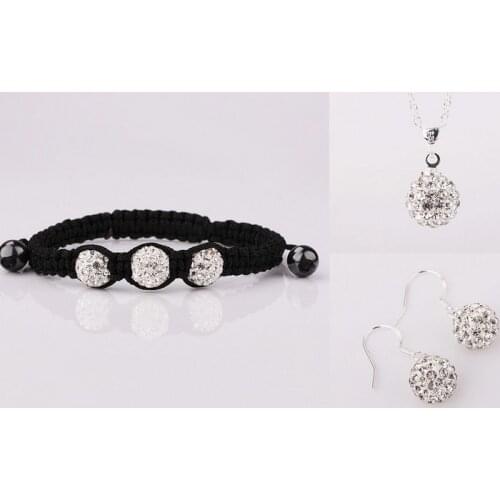 Fasion Jewelry!Free Shipping!10mm 5Pcs/Lot Micro Pave Disco Ball crystal Set.FWD Bracelets+Earring+Necklace Wholesale