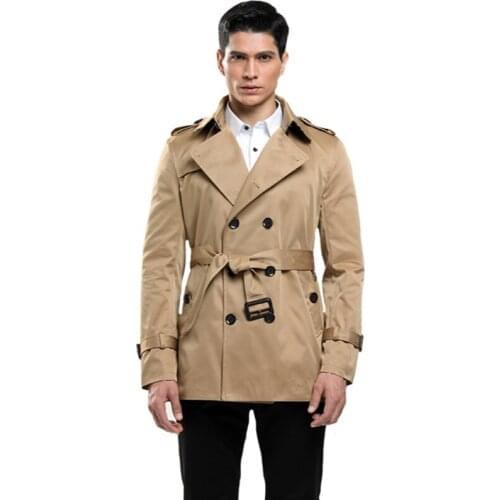 Mens Clothing Shorts Vintage Overcoat Size S-4Xl Men Trench Coat Slim Coats Casual Streetwear Windbreak
