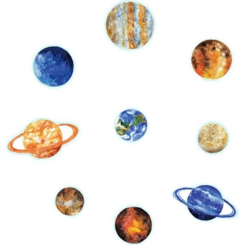 Nine planets wall sticker living room kids baby rooms decorations mural nursery art decals combination stickers gifts wallpaper
