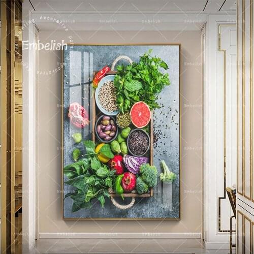Green Spices Vegetables Fruits Herbs Beans Food Wall Pictures For Home Decor Dinning Room Kitchen Posters HD Canvas Paintings
