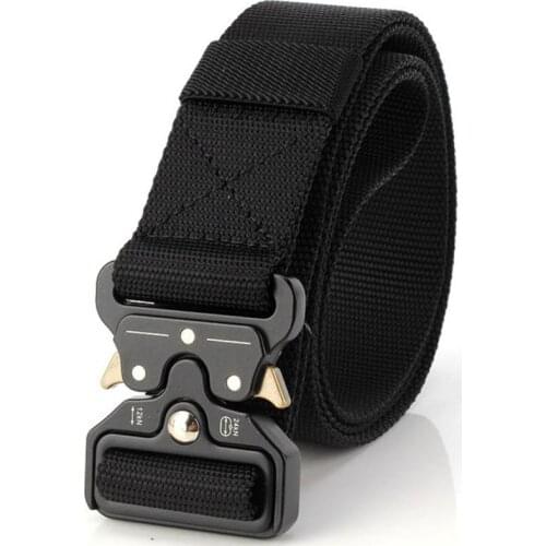 2020 Nylon Tactical Belt Army Belt Men Outdoor Training Belts Black High Quality Easy Unlock Metal Military Buckle Belt 7