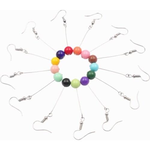 New Fashion Statement Dangle Earring for Women Earrings 8mm Baking Paint Glass Round Earrings Drop Ear Hook Eardrop Jewelry A909