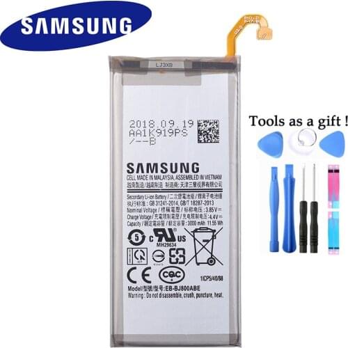 Original Battery EB-BJ800ABE For Samsung Galaxy A6 (2018) SM-A600 A600F For Galaxy J6 J600F 3000mAh High Quality Batteria