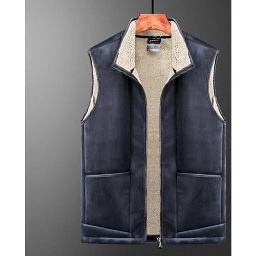 Autumn Winter Casual Sleeveless Jacket Men Warm Fleece Mens Vest Jacket Thick Sleeveless Mens Vest