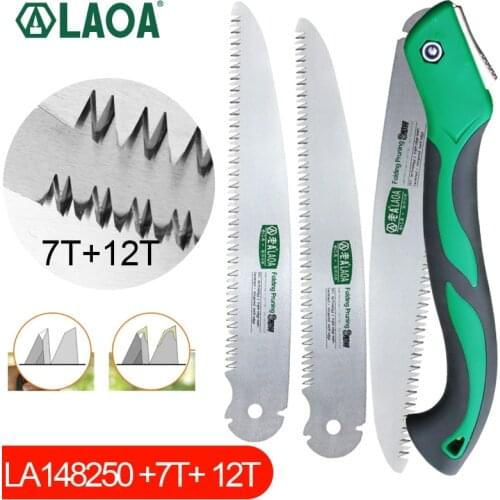 Laoa Portable Folding Saw 7T / 12t Handsaw 250mm Pruning Scissors Serra Gardening Tools Hunting Tools