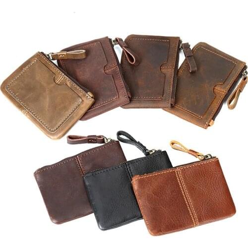 HOT Womens Genuine Leather Wallet Coin Pocket Mens Short Cowhide Purse Clutch Card Bag Zip Hand Bag