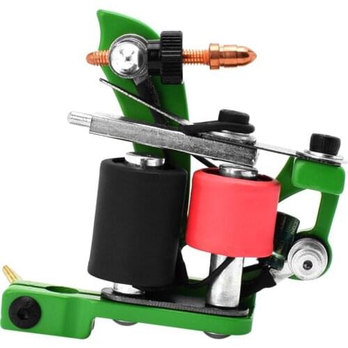 Professional Aluminum 10 Wrap Coils Tattoo Machine Liner Shader Supply Green