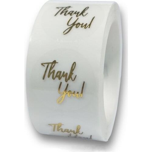 25mm Transparent Thank You Stickers Clear Gold Foil Paper For Wedding Party Decoration Envelope Sealing Labels Business Stickers