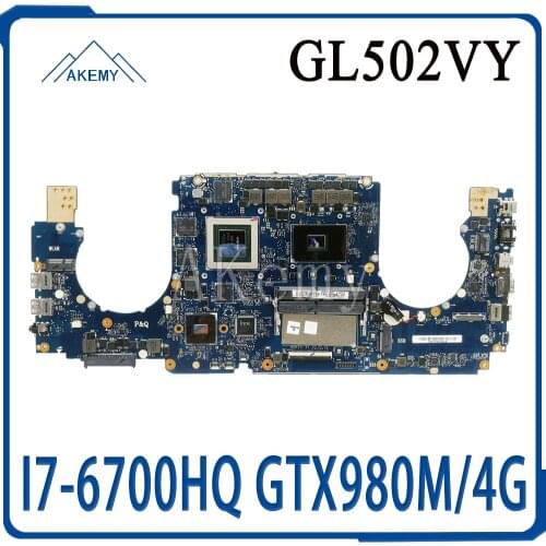 ROG GL502VY MB._0M I7-6700HQ CPU GTX980M laptop motherboard For Asus GL502V GL502 GL502VY mainboard GL502VY Motherboard REV2.2