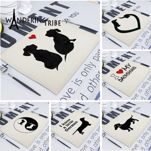 Dachshund Dog Table Napkin Love Cute Dog Tea Towel 42*32cm Animal Linen Decor Custom Napkin for Kitchen Dinner Napkin Guardanapo