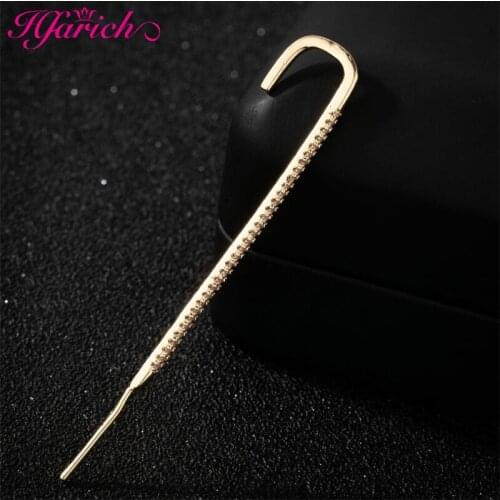 Popular CZ Zirconia Lightning Stick Shaped Cartilage Ear Wrap Crawler Hook Earrings for Women Fine Earring Piercing Jewelry