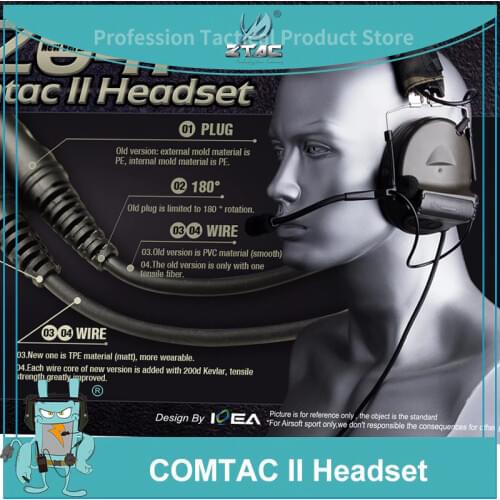 Ztac Tactical Comtac II Headset Aviation Active Anti Noise Headphones for Hunting Shooting Peltor Noise Reduction Headset Z041