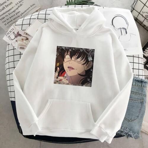 Japanese Anime Sweatshirt Gambling school Hoodie Ikishima midari Cartoon kakegurui Women Loose Sweatshirt Punk Streetwear SUNOWE