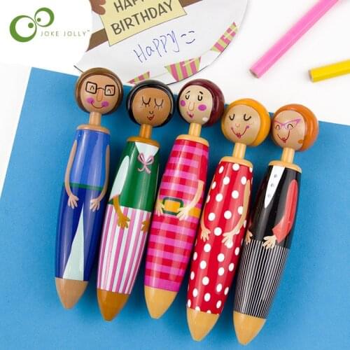 1PC Lovely Fat Girl Doll Ballpoint Pen Creative Stationery Learning Supplies Kawaii Gift Stationery Kids Funny Drawing Toys ZXH