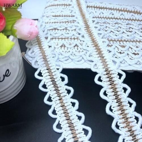 10Yard High Quality Linen Hemp white Elastic Lace Ribbon Trims christmas wedding decoration for home DIY handwork curtain pillow