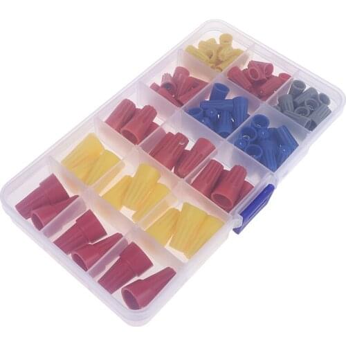 102Pcs Electrical Wire Connection Screw Twist Connector Cap w/ Spring Insert Assortment Kit Nut Spring Cap Terminal