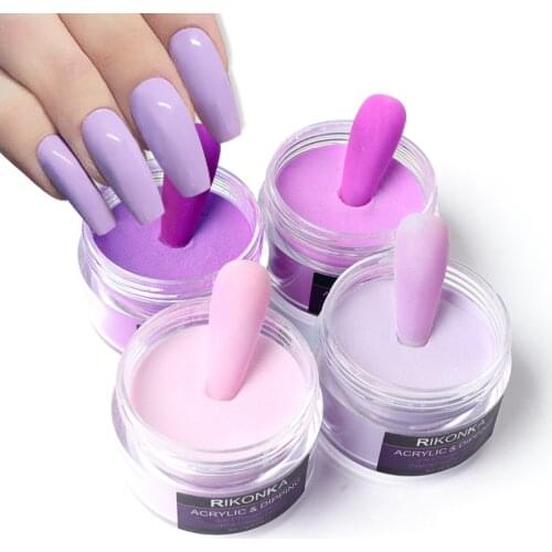 15g Purple Series Nail Art Crystal Carving Pollen DIY Nail Jewelry Material Light Purple 3D Pattern Pigment Powder